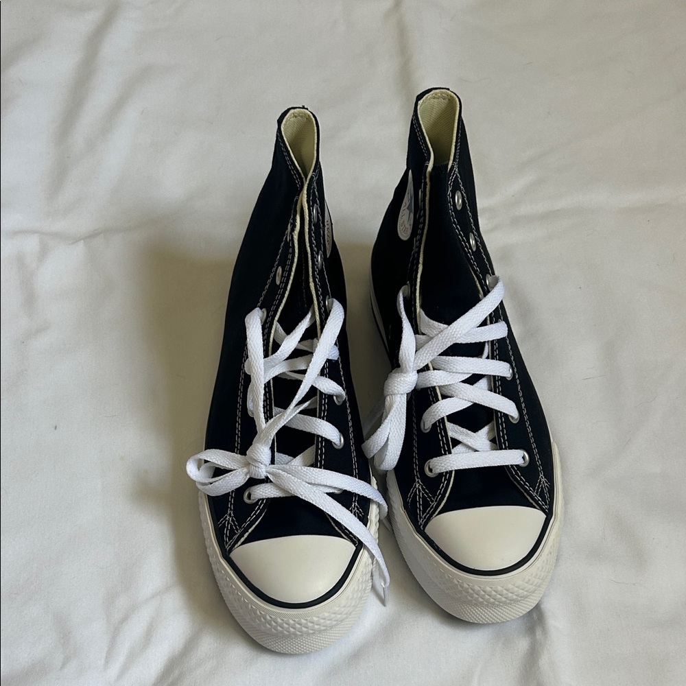 Converse Black High-Top Canvas Sneakers with White Accents - Picture 3 of 5